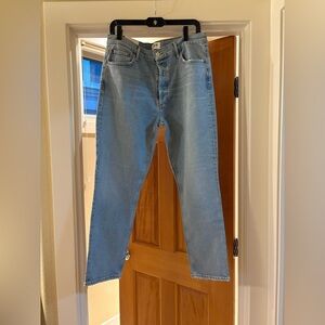 Agolde Nico High Rise Slim Fit Jeans in Light Blue